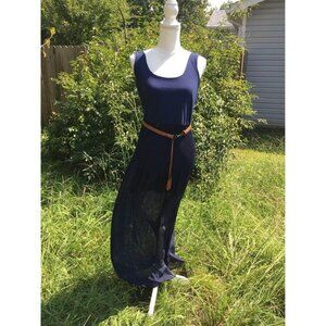 Love Reign Women’s Maxi Dress with Belt Size Medium Blue